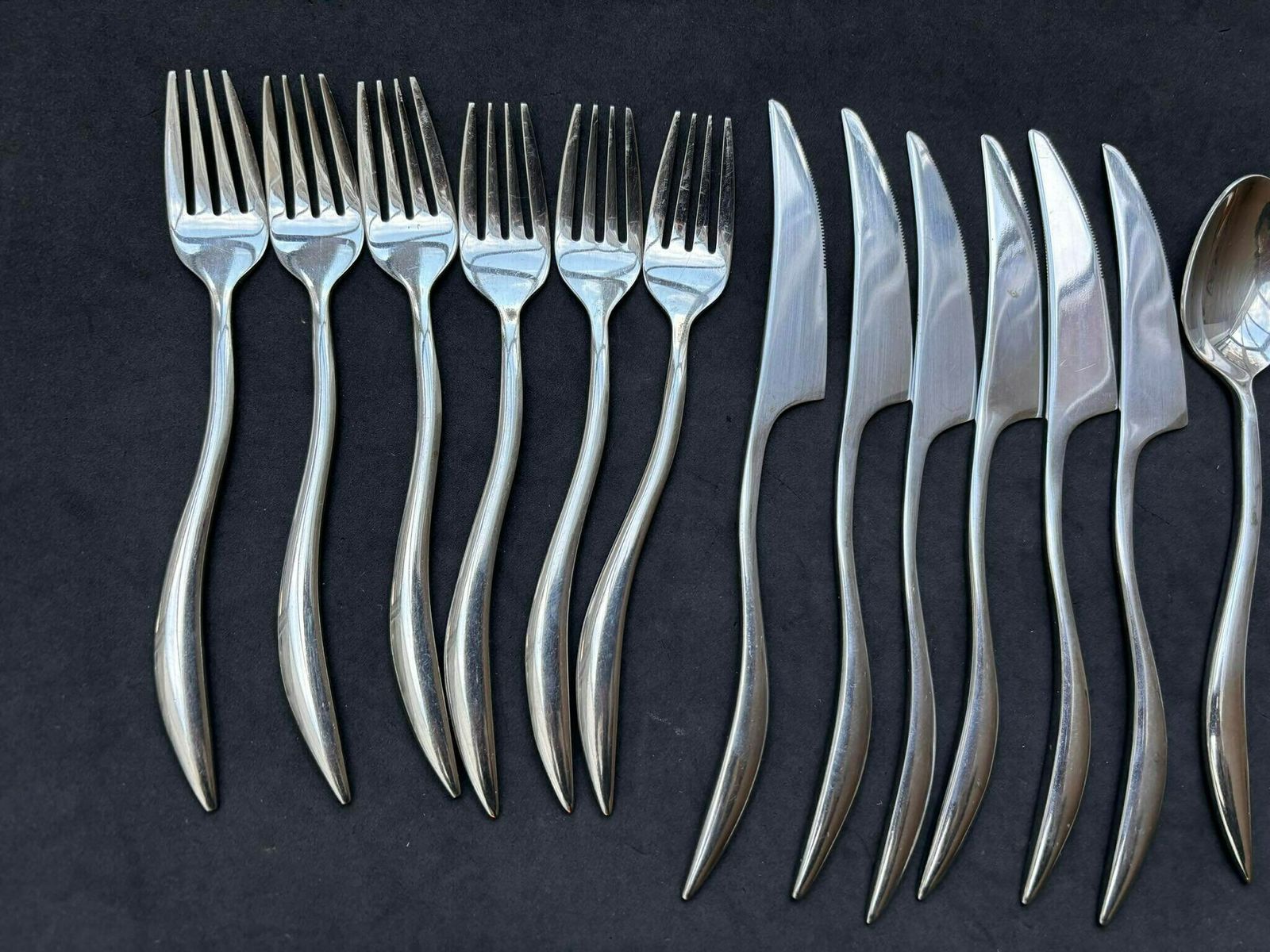 Flatware Twist Cutlery Twisted Set 18 Decor Medieval Viking Postmodern Flatware Handmade 6 Couple Gift Wedding photo vinterior