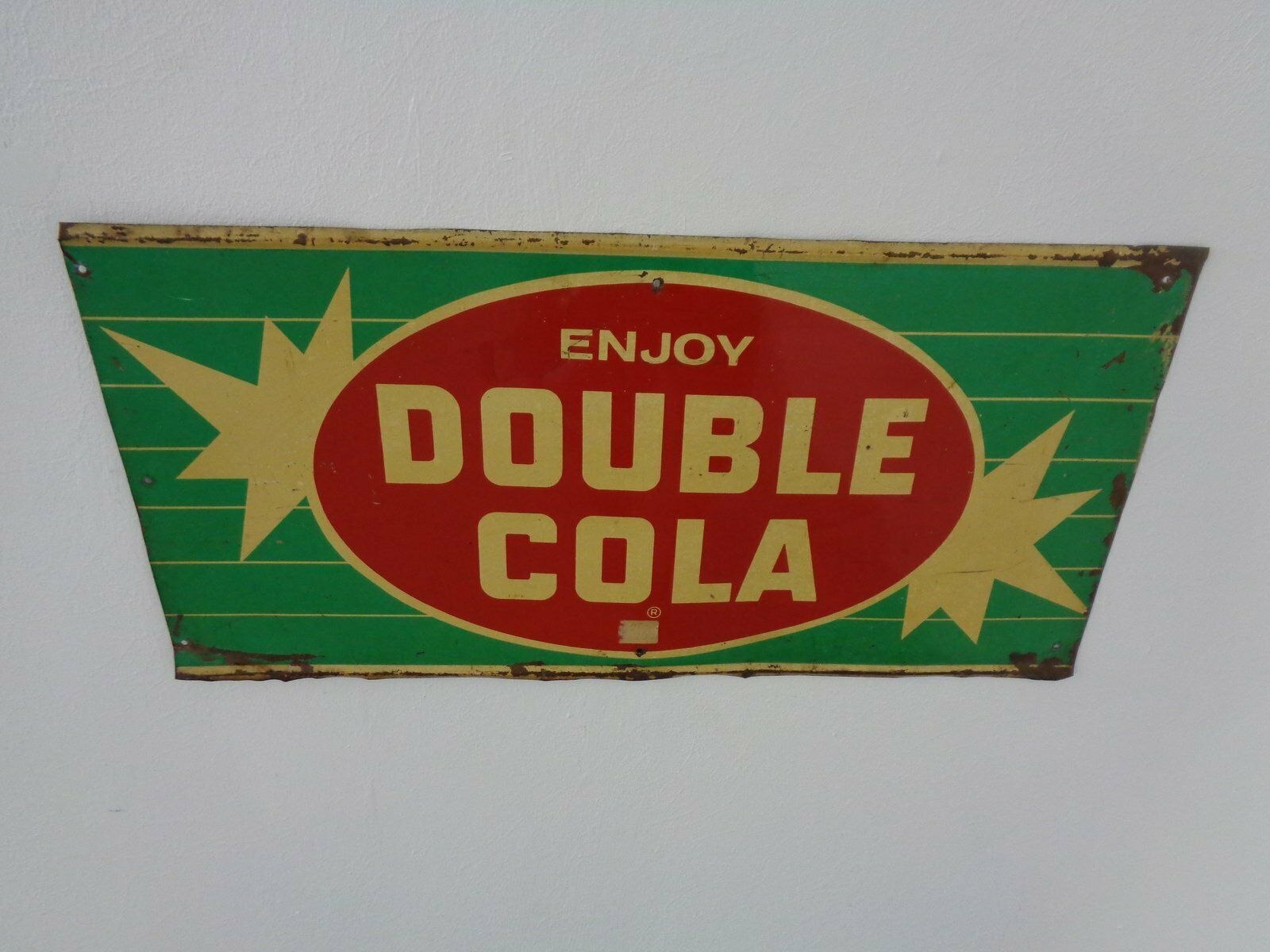 Tin Enjoy Double Cola Sign, USA, 1960s photo 457.0