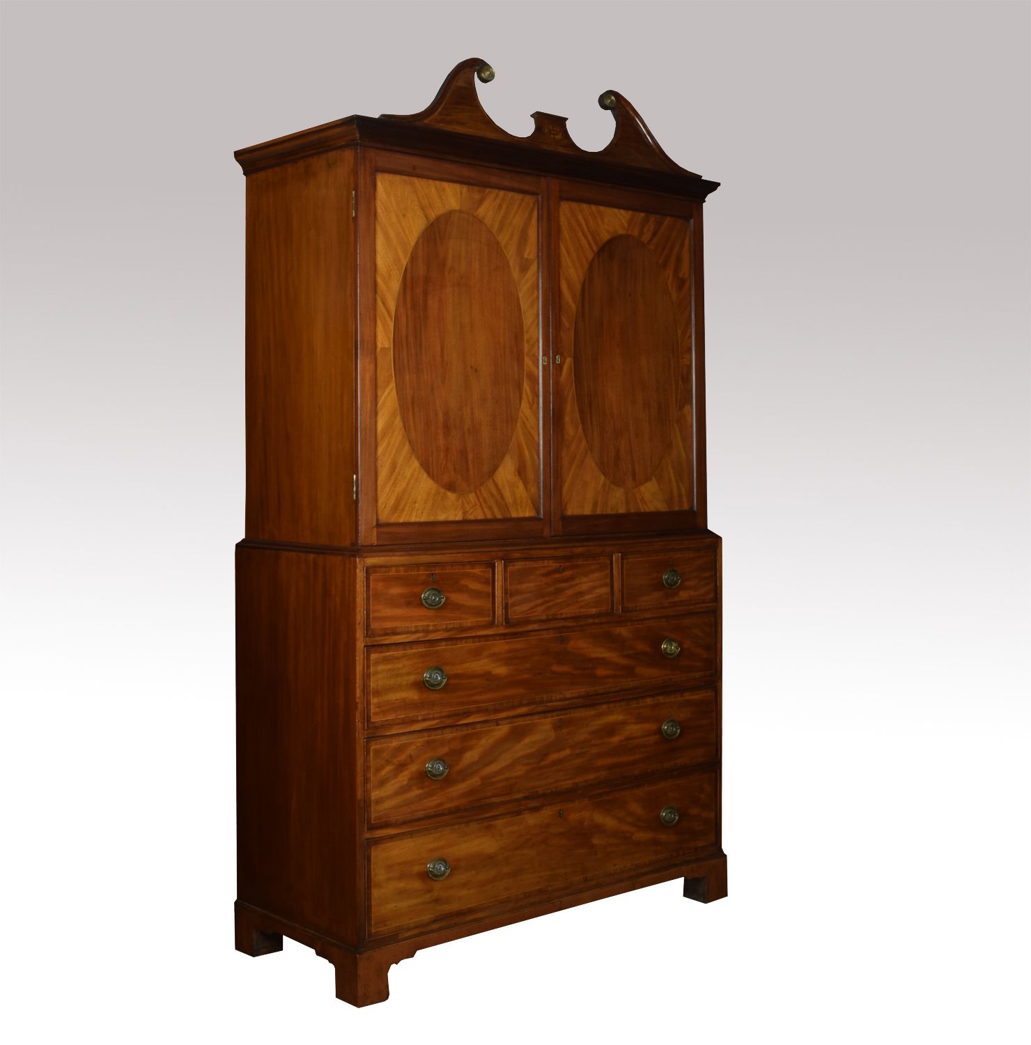 Fine 18th Century George III Period Mahogany Gentleman’s Cabinet On Chest photo Furniture