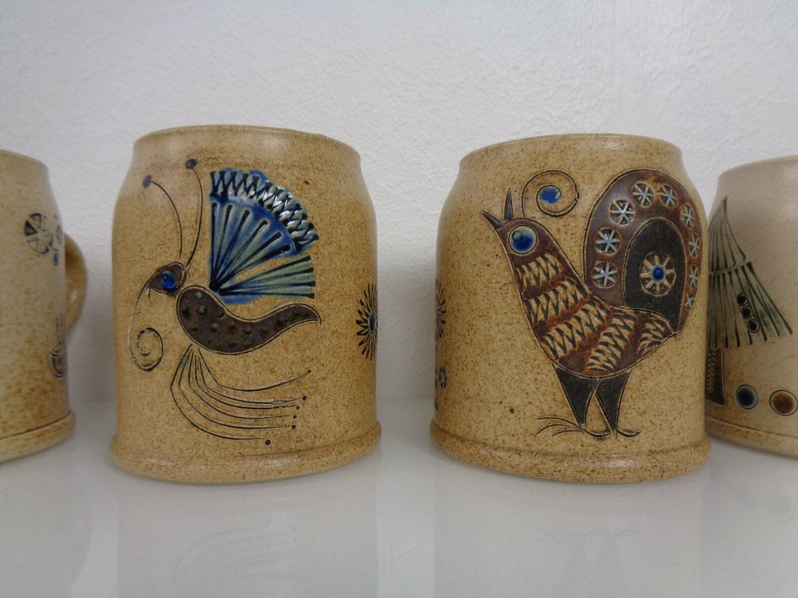 Studio Ceramic Breakfast Plates & Coffee Mug By Heinz Theo Dietz, 1960s, Set Of 12 photo vinterior