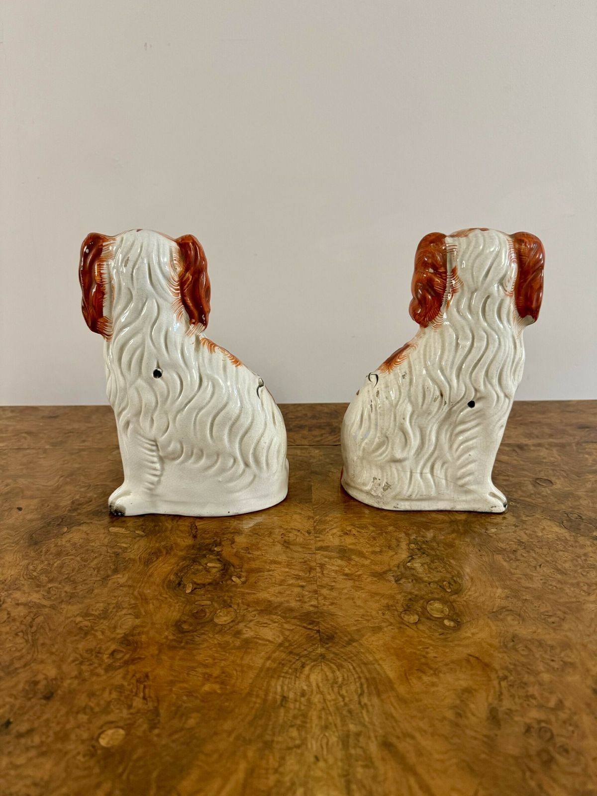 Wonderful Pair Of  Victorian Seated Spaniels photo Art