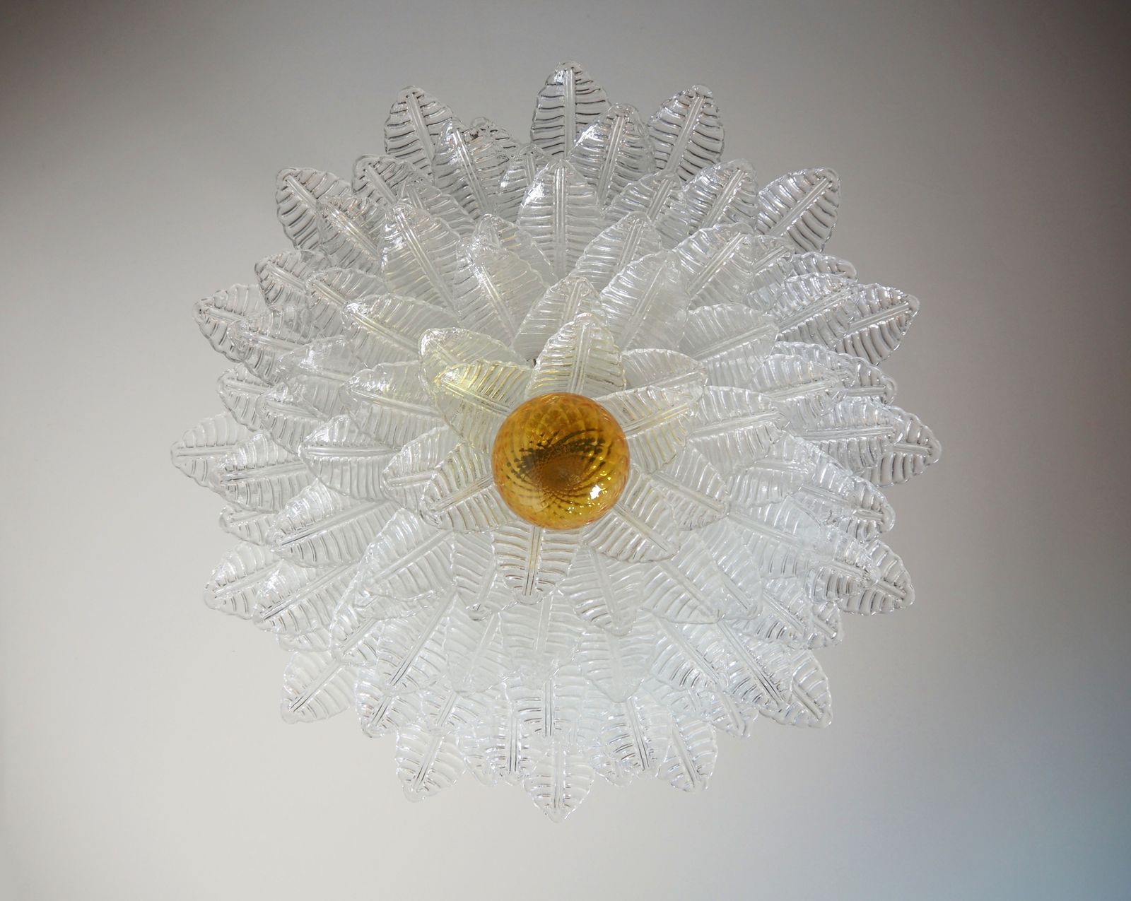 Large Murano Glass Chandelier  100 Clear Felci Glasses photo for sale