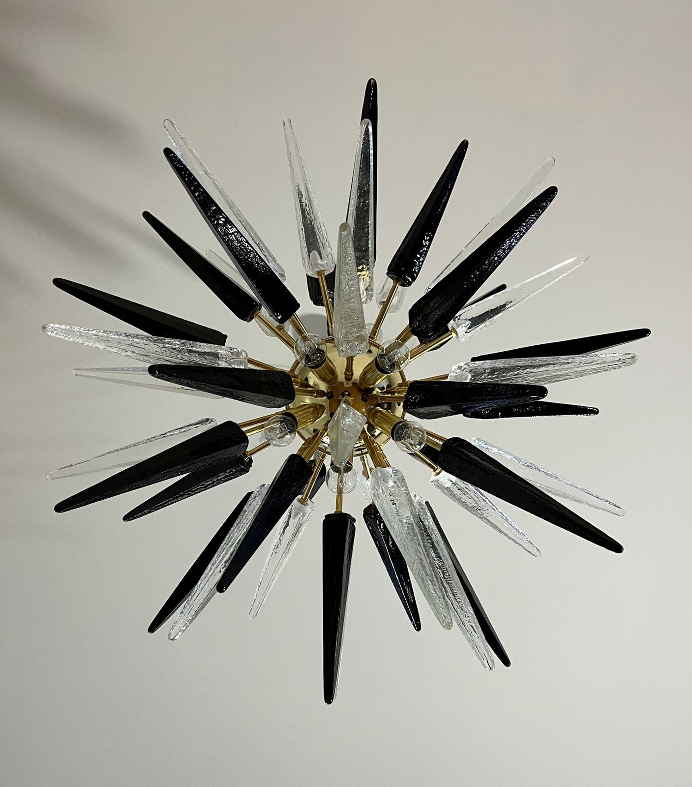 1840.0 Exceptional Murano Trasparent And Black Glass Sputnik Chandelier   51 Glasses photo