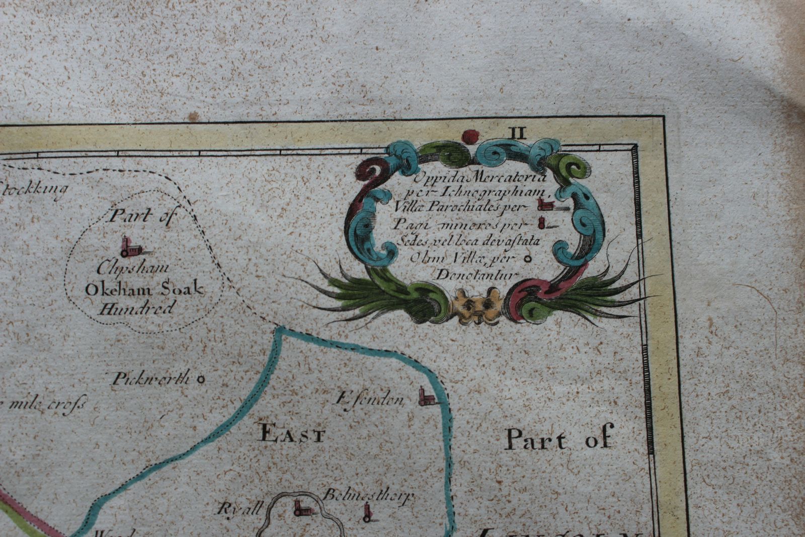 17th Century Map Of The County Of Rutland ‘Comitatus Rotelandiae Tabula Nova & Aucta’ By Robert Morden. photo for sale