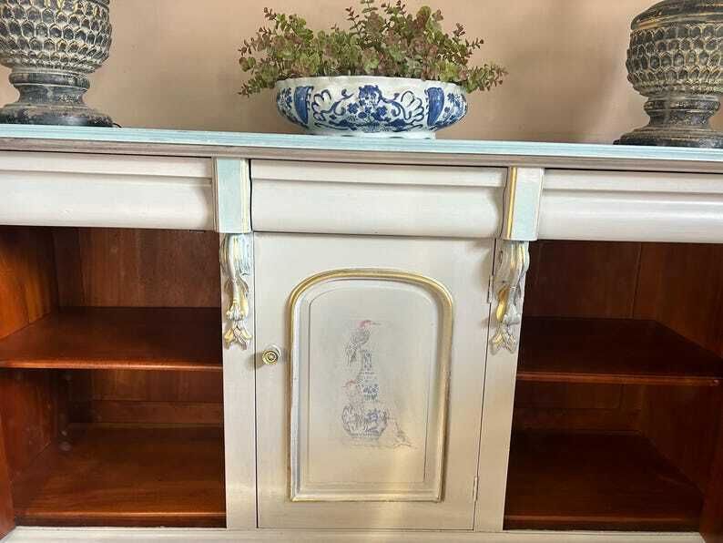 photo for sale Antique Hand Painted Sideboard / Shabbychic Sideboard/ Painted Upcycled Sideboard