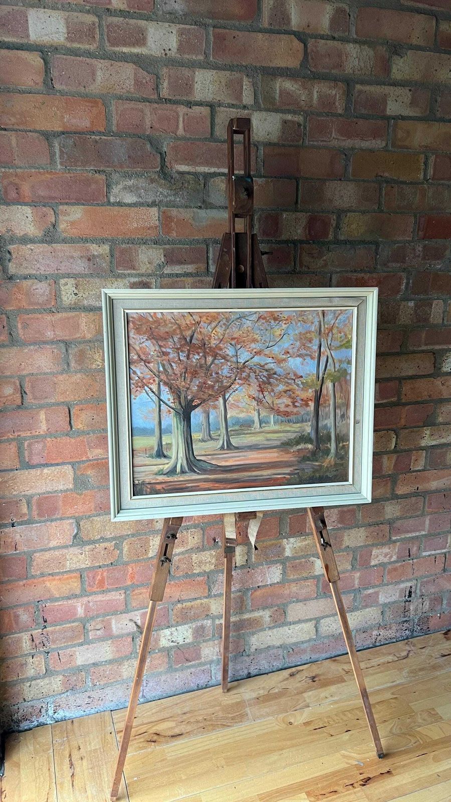 photo for sale Original Mid Century Landscape Oil Painting Ashridge Beeches By Jeanne Hope