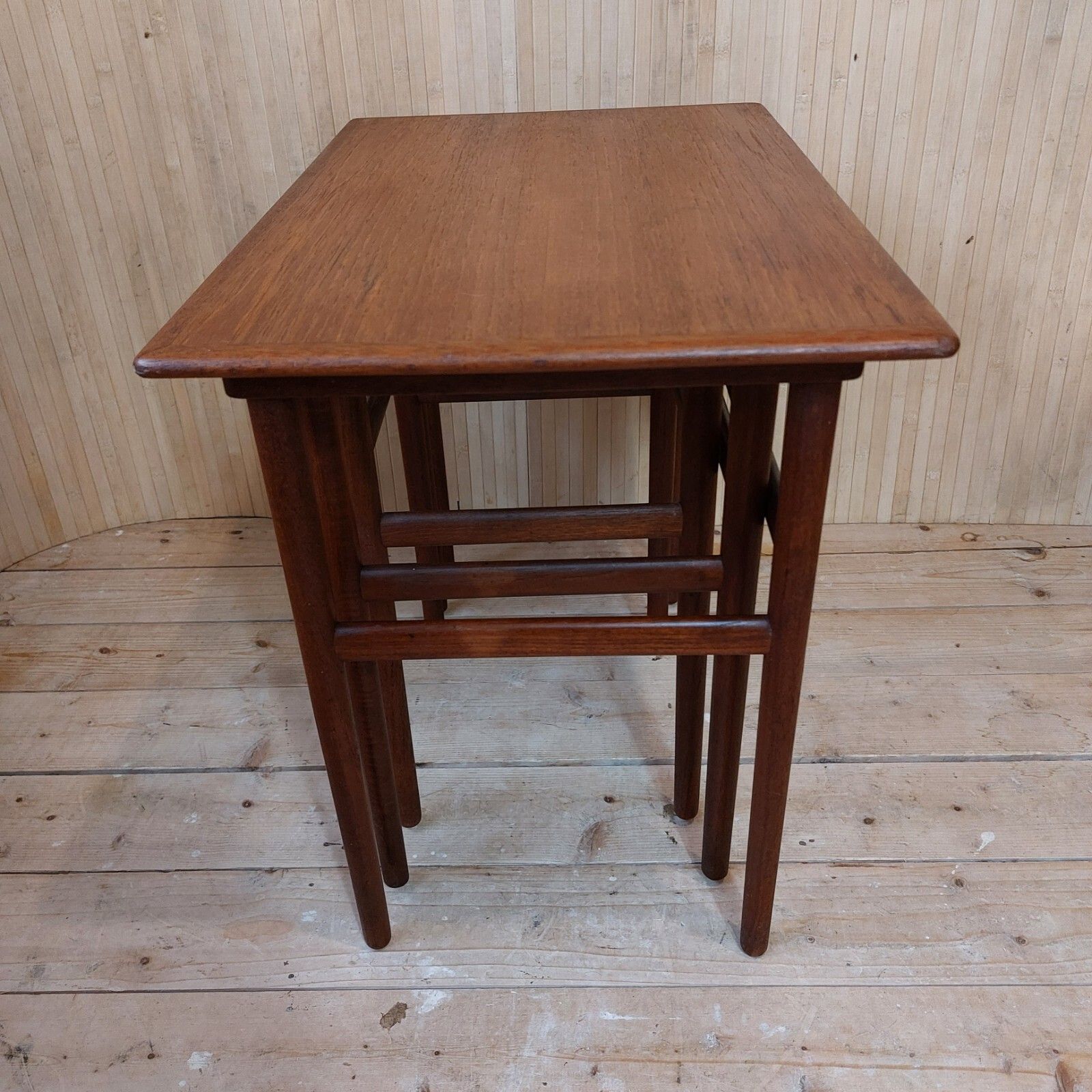 photo for sale Fab Vintage Mcm 1960s Danish Made In Denmark Dyrlund Set Of 3 Nesting Tables