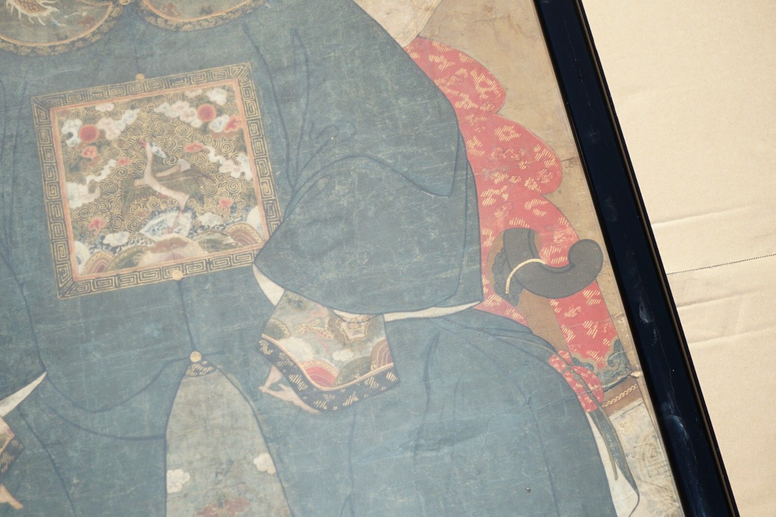 photo for sale Fine & Collectable Antique Cir 1860 Chinese Ancestral Portrait In Museum Frame