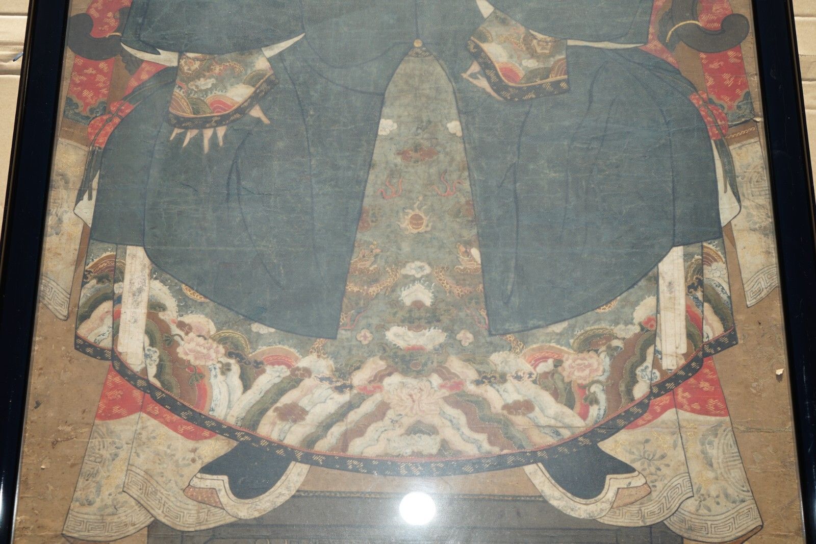 photo buy Fine & Collectable Antique Cir 1860 Chinese Ancestral Portrait In Museum Frame