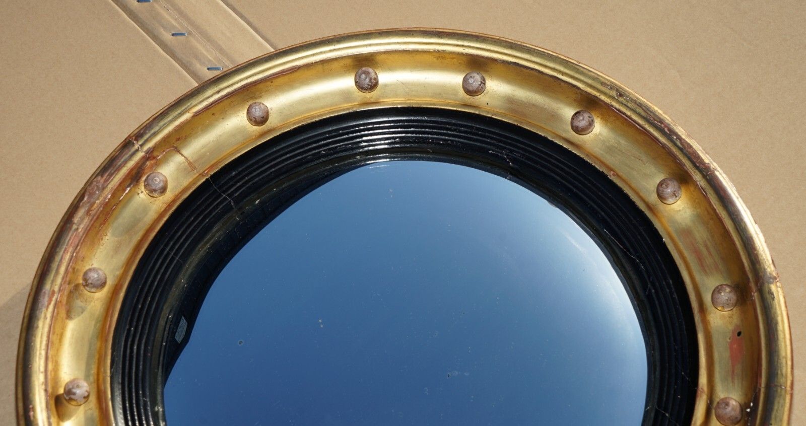 Collectable Antique Regency Cir 1815 Giltwood Framed Convex Butlers Wall Mirror photo Home Decor