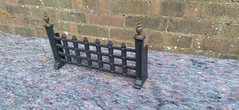 Stunning Vintage Iron & Brass Fireplace Front – Restored Elegance For Your Hearth photo furniture