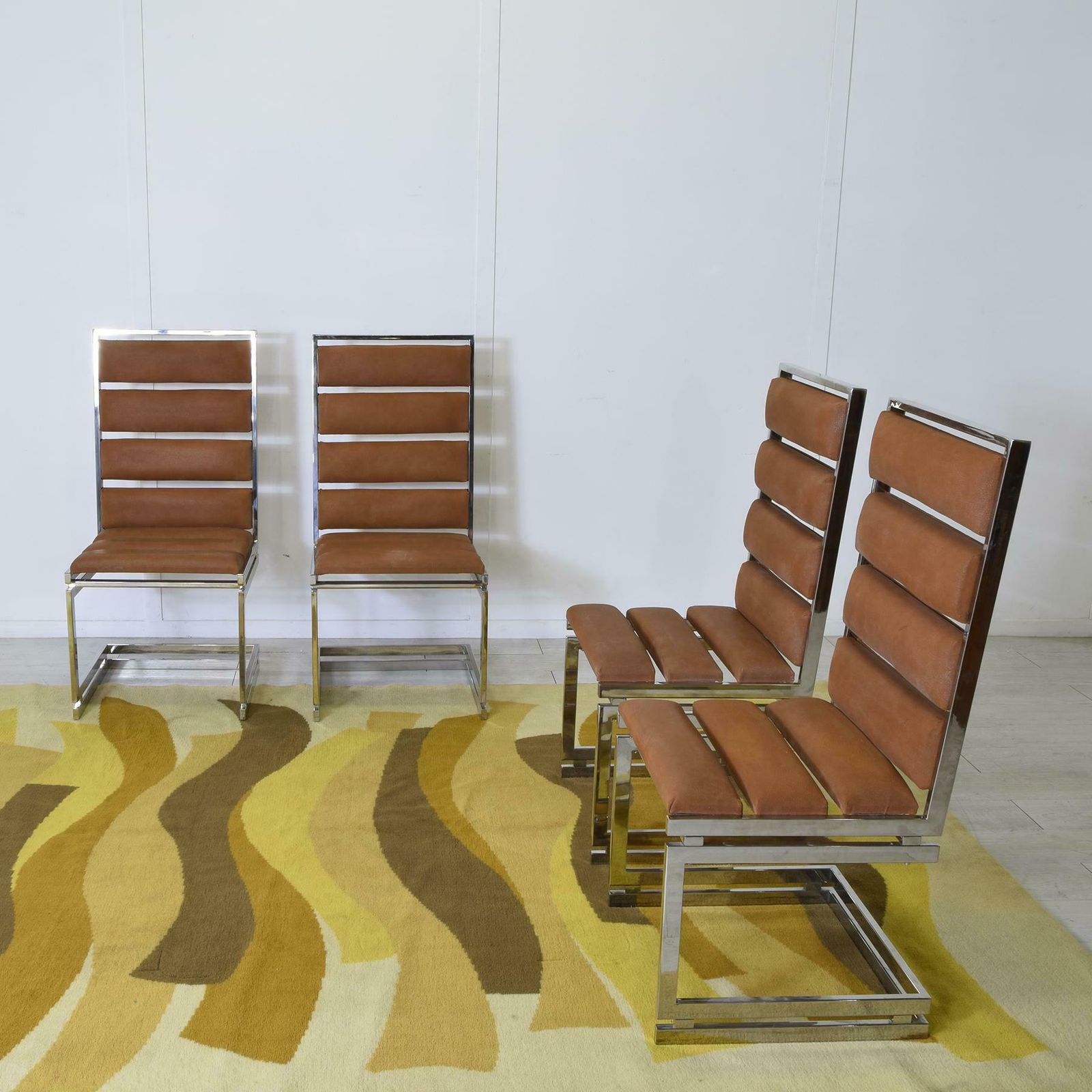 Romeo Rega Set Of Four Chairs Doghe 1970s photo furniture