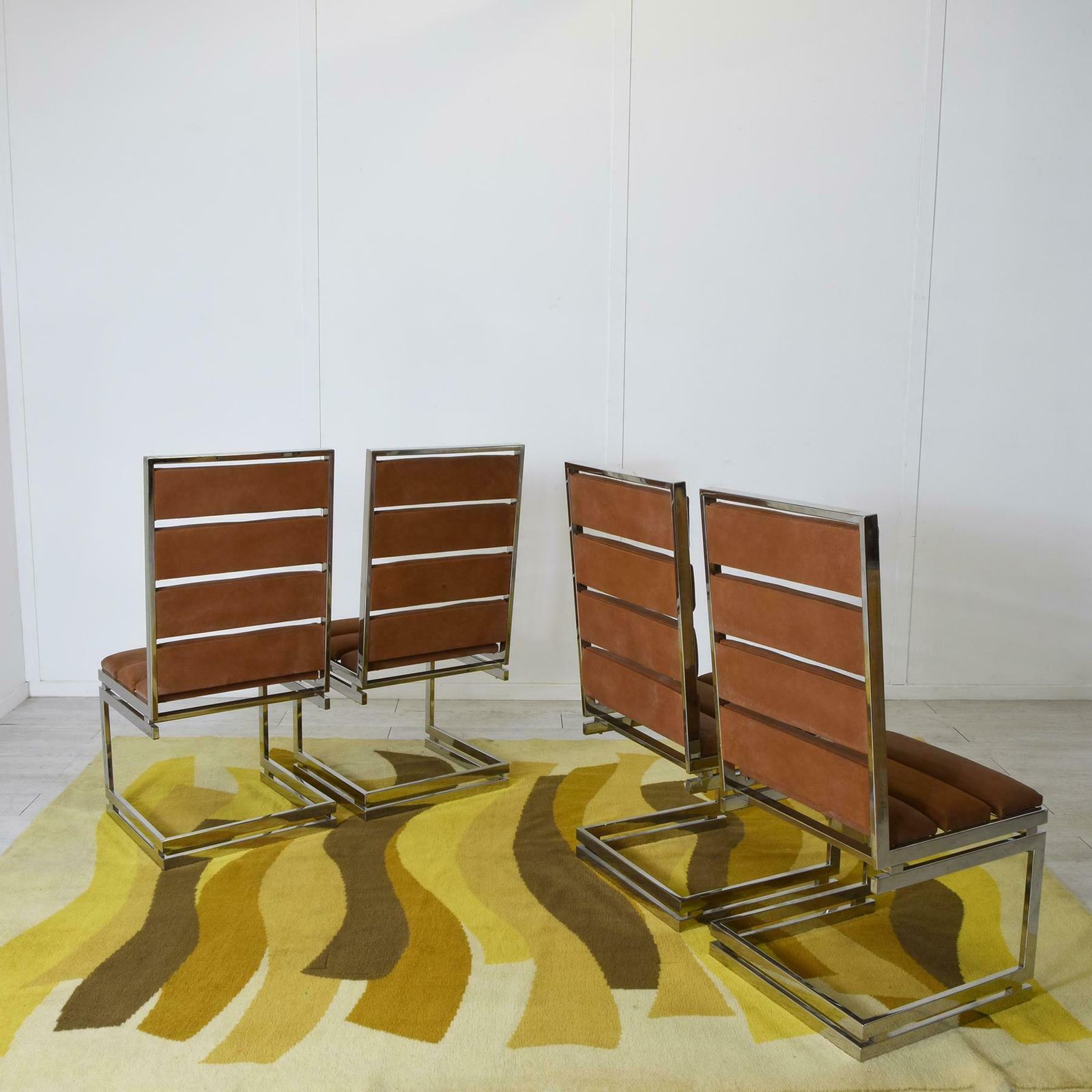 Romeo Rega Set Of Four Chairs Doghe 1970s photo vinterior
