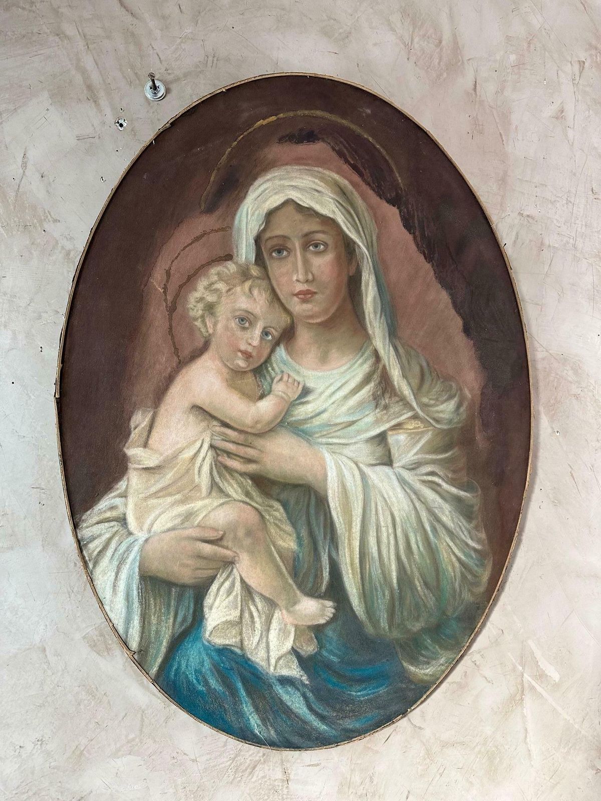 Early 20th Century Virgin And Child Painting, 1900s photo 1442.0