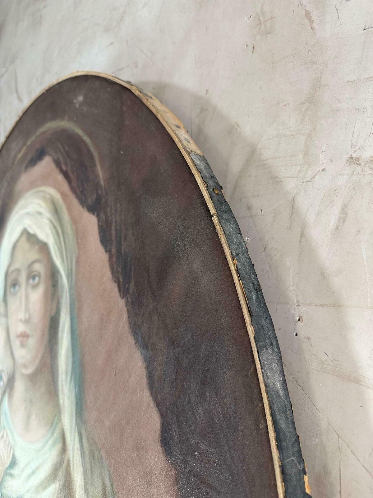 Early 20th Century Virgin And Child Painting, 1900s photo buy