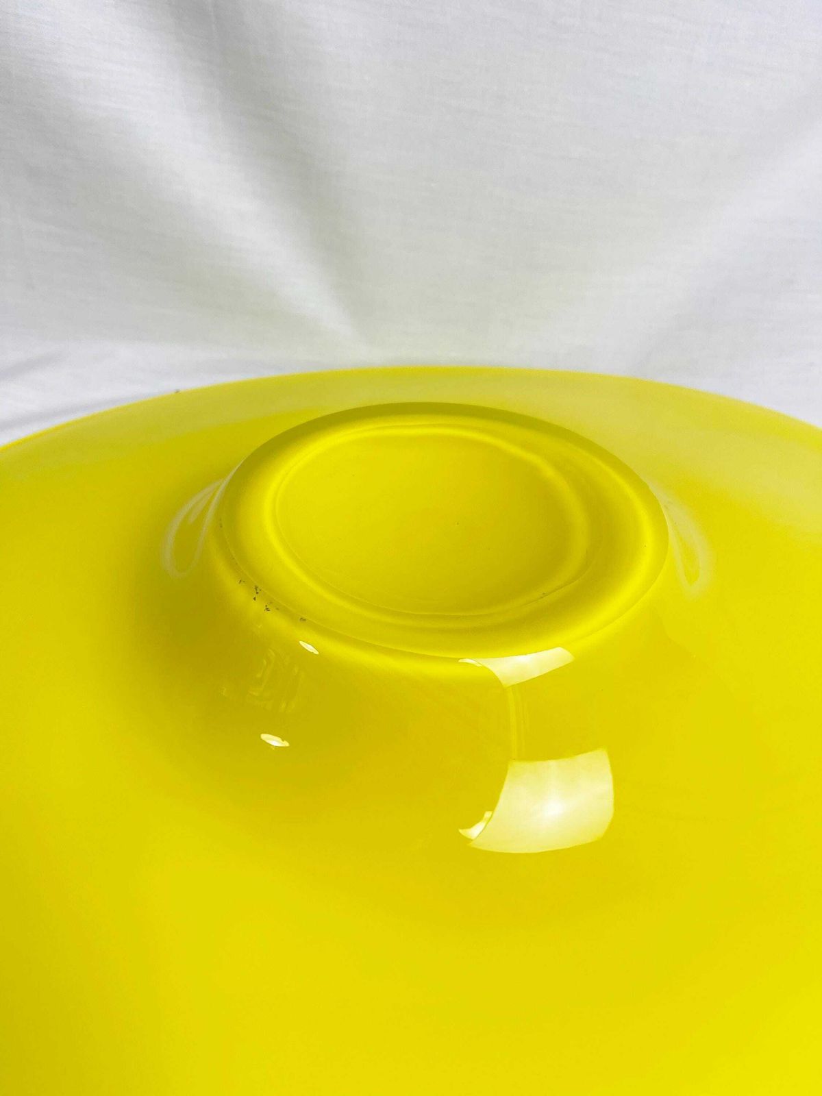 Vintage Large Yellow And Black Glass Bowl. Large Unusual Glass Dish, Vintage Artglass, Mid Century Modern Aesthetic, Original photo 99.0
