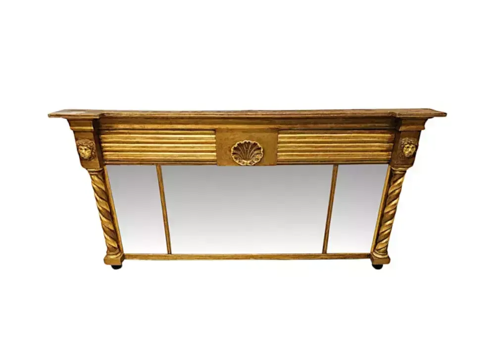 A Very Fine And Unusual Early 19th Century Compartmental Overmantel Mirror photo for sale