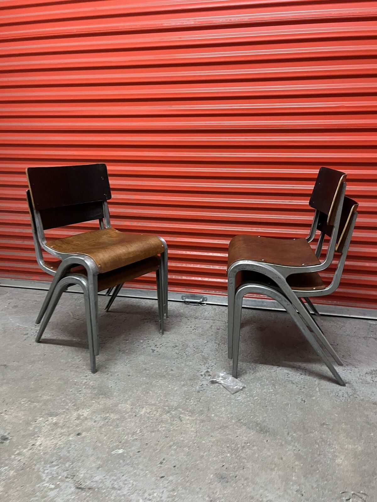 photo furniture Esavian Stacking Chair By James Leonard 1950s Rare Wide Frame