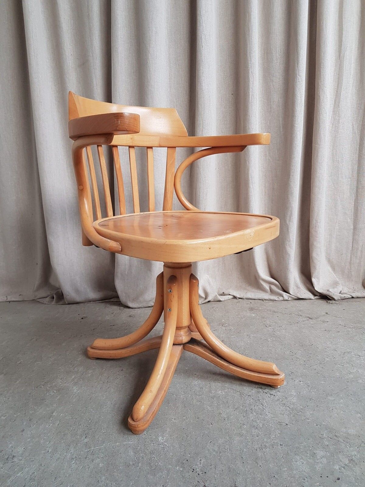 Vtg Early Mid Century Side Occasional Desk Swivel Chair Danish Scandi Retro R619 photo Furniture