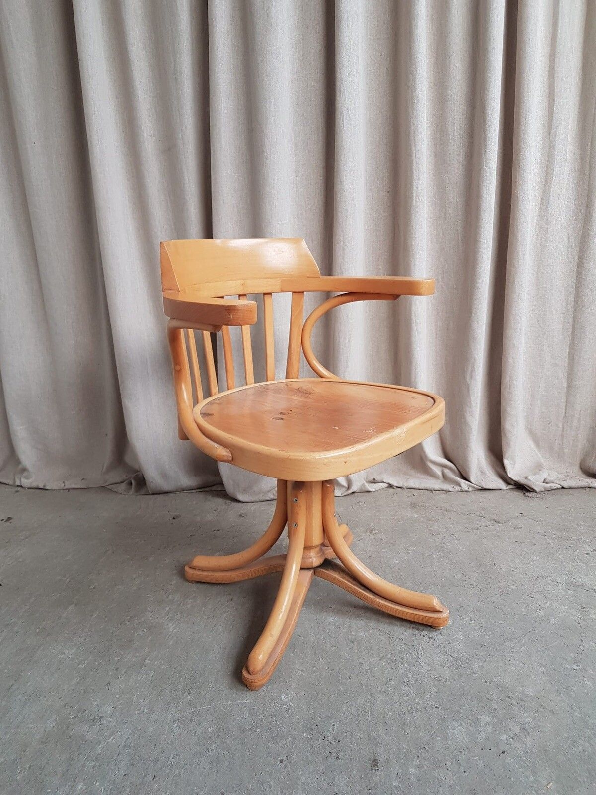 Vtg Early Mid Century Side Occasional Desk Swivel Chair Danish Scandi Retro R619 photo 431.25