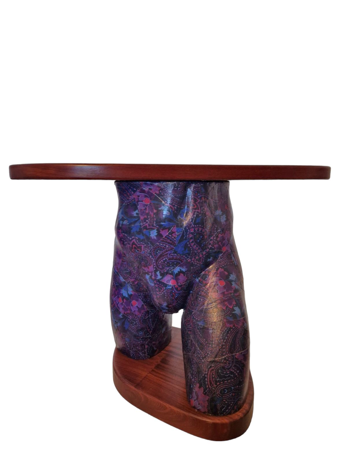 George, By Dolly Fixtures. Quirky, One Of A Kind Vintage Occasional Table. Clad In Tones Of Indigo photo furniture