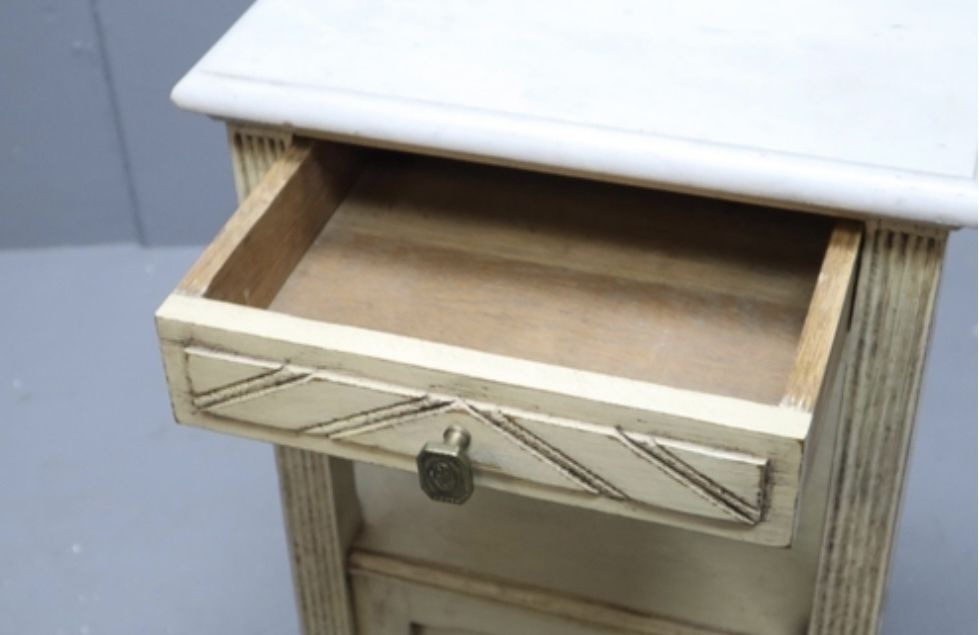 Art Nouveau French Marble Top Bedside Table photo furniture