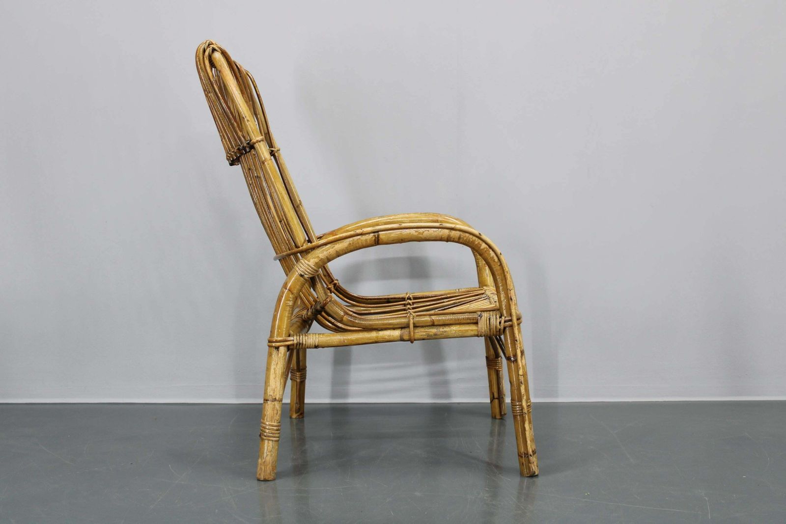 photo furniture 1950s Franco Albini “French Riviera” Rattan Armchair, Italy