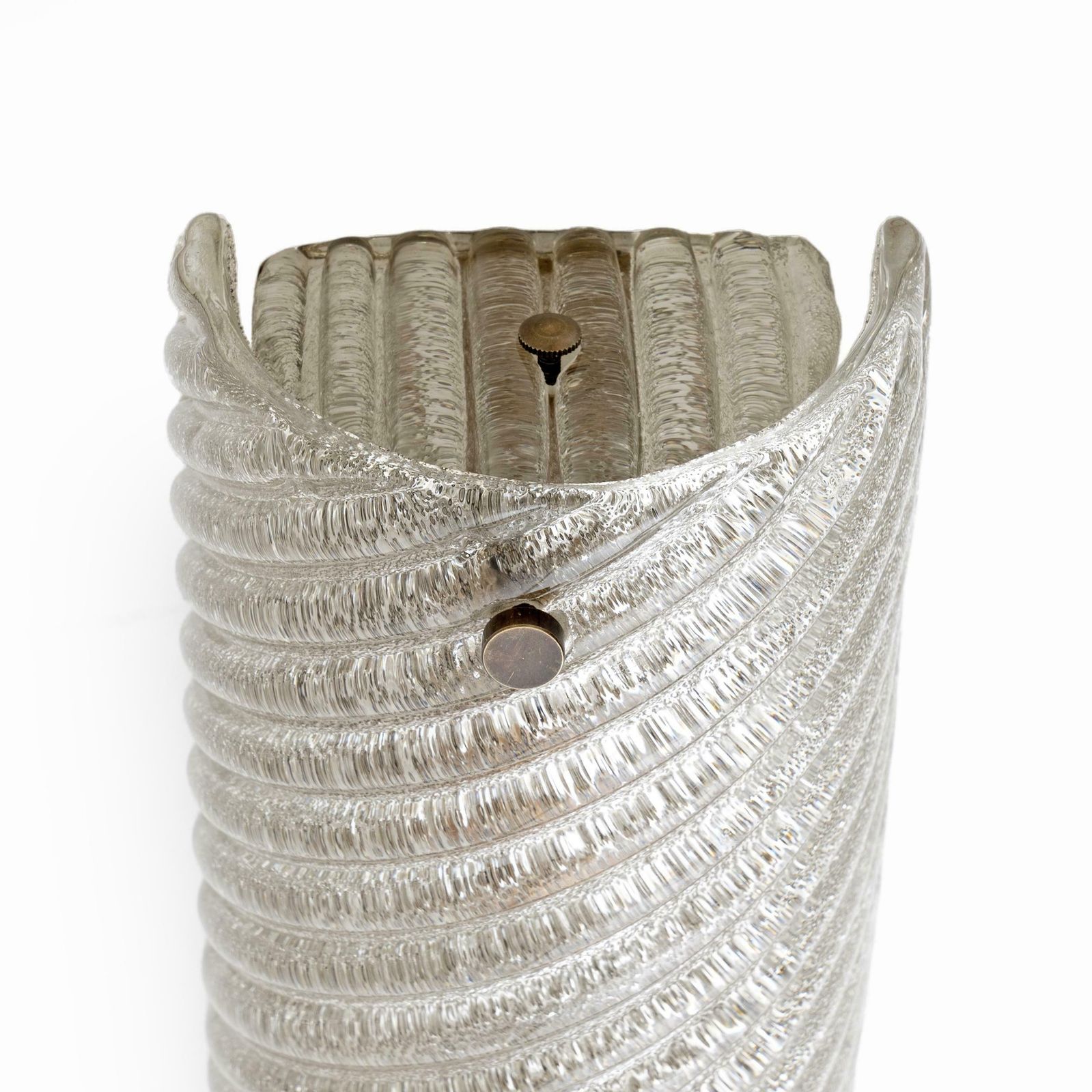 photo furniture Pair Of Barovier & Toso Style Modern Murano Glass Smoked Twisted Sconces / Cm H50