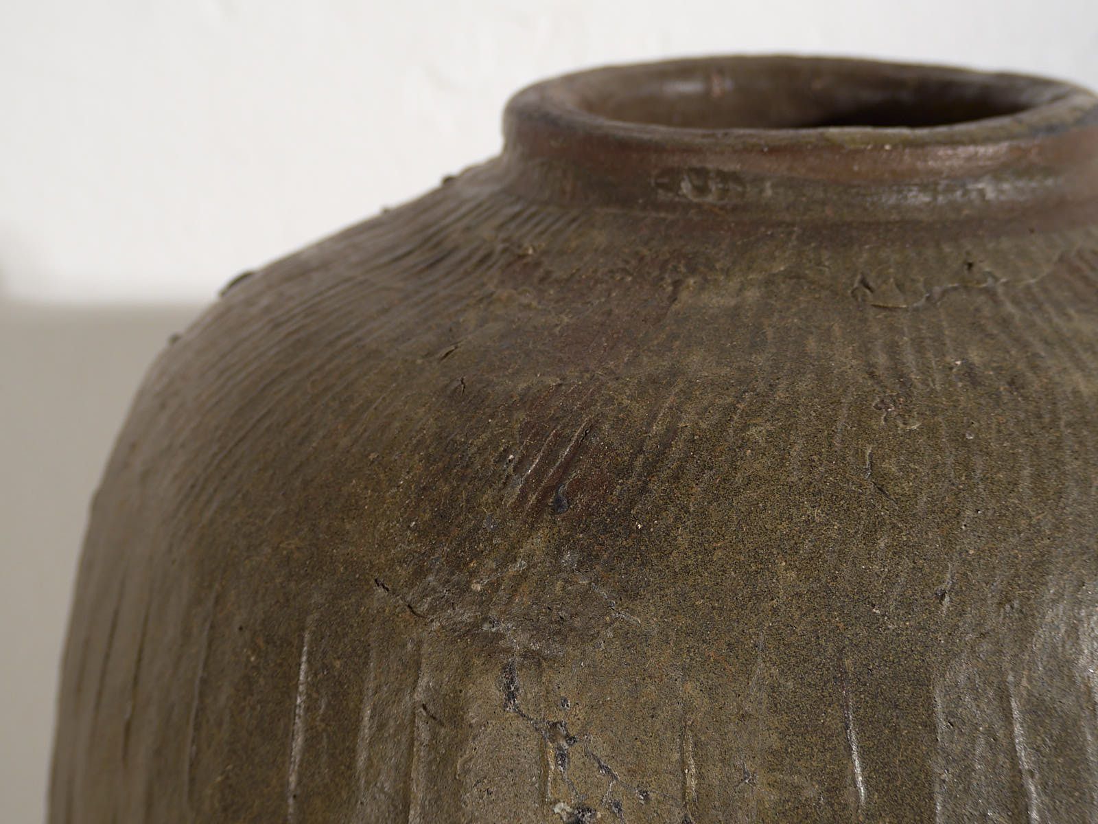 Large Antique Olive Green Vase (C.1900) #3 photo 411.0