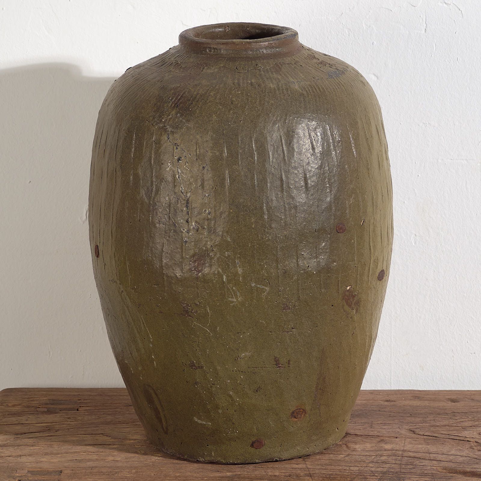 Large Antique Olive Green Vase (C.1900) #3 photo buy