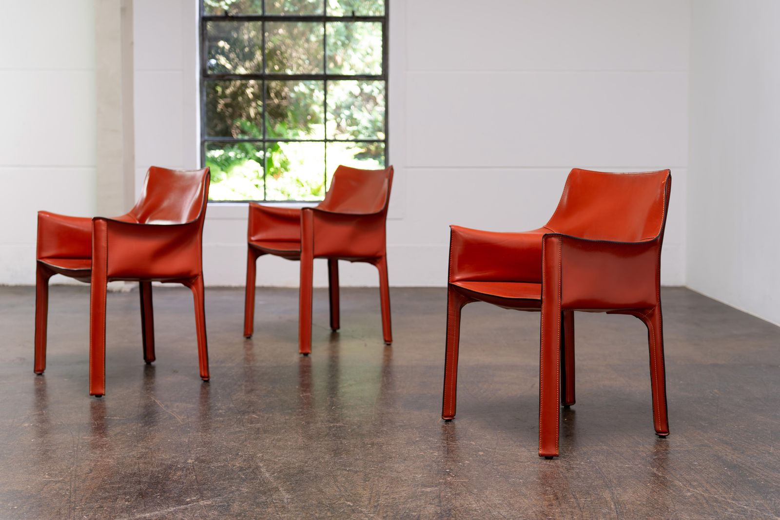 photo for sale Leather "Cab" 413 Arm Chair By Mario Bellini Cassina, 1977