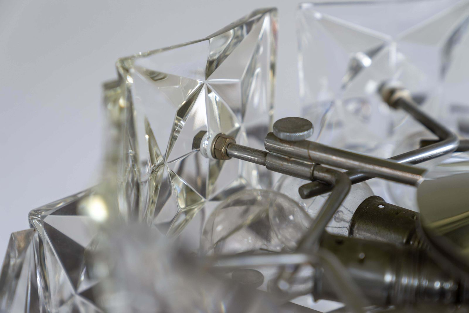 Mid Century Crystal Glass Chandelier By Kinkeldey Germany, 1960s photo vintage