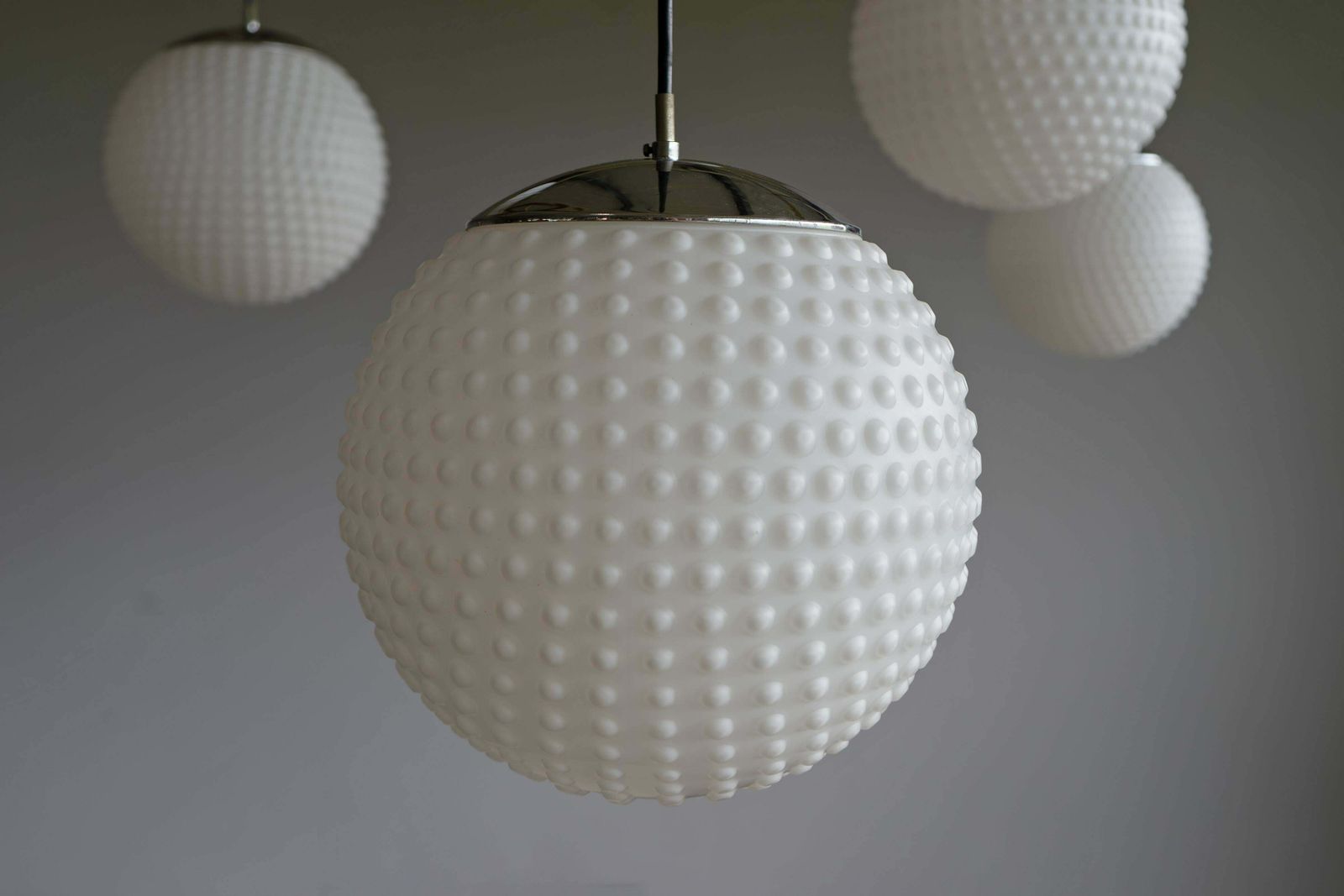One Of 20 Opaline Glass Lamp By Rolf Krüger Staff Leuchten 34 Cm, Germany 1960s
