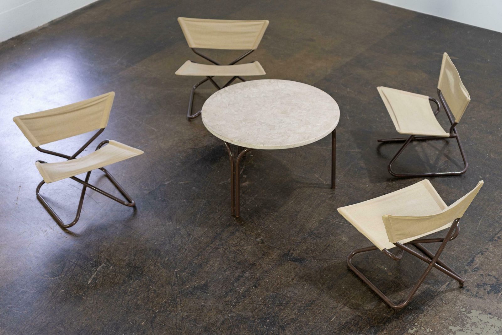 Four Z Down Folding Lounge Chairs And Table By Erik Magnussen, Torben ørskov photo buy