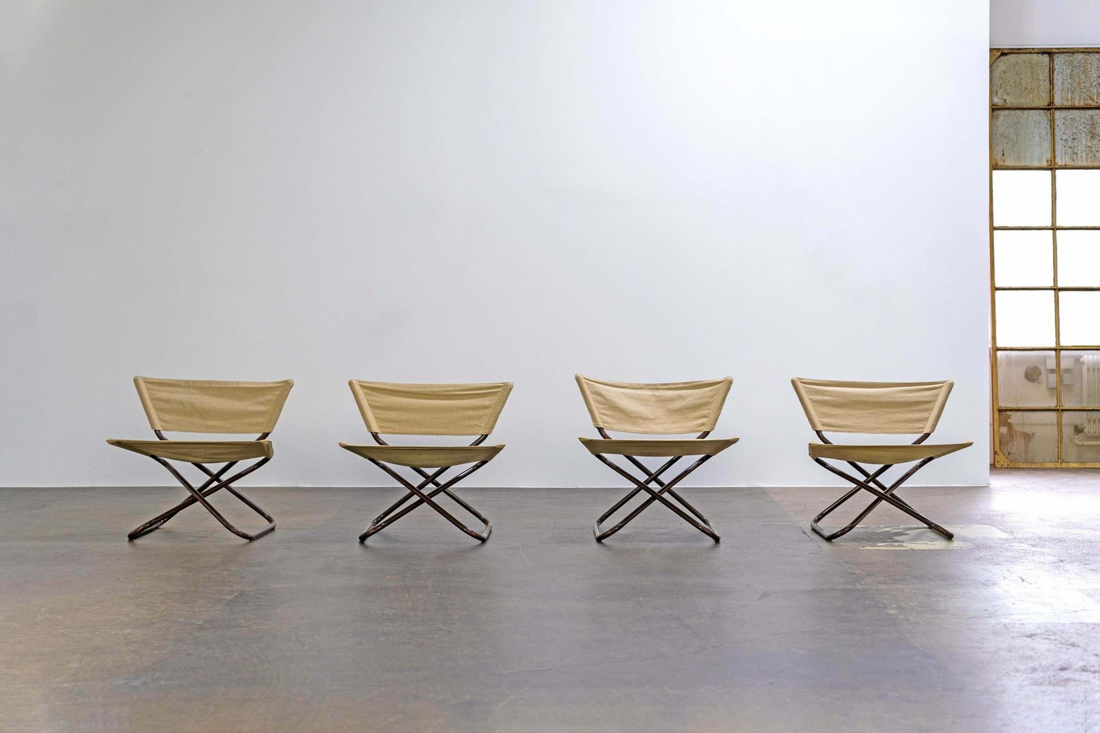 Four Z Down Folding Lounge Chairs And Table By Erik Magnussen, Torben ørskov photo vintage