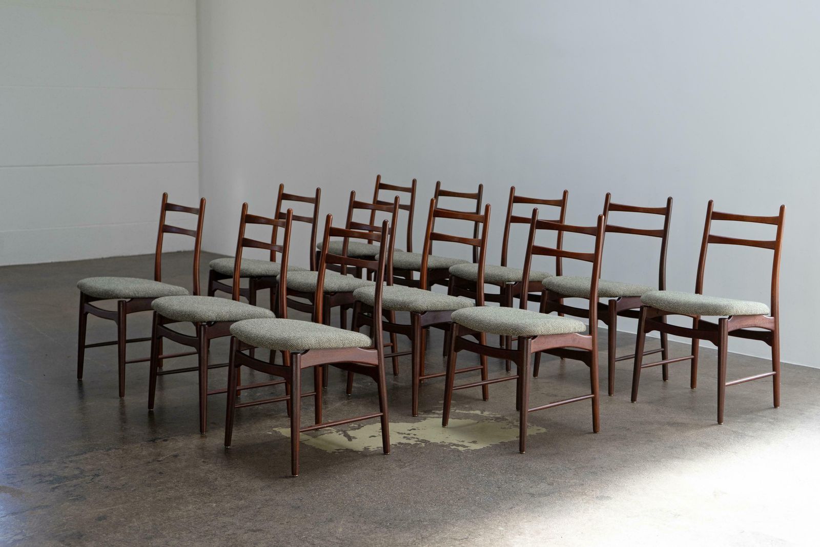 Set Of Twelve Mid Century Teak Dining Chairs By Wilkhahn Germany, 1958 photo for sale