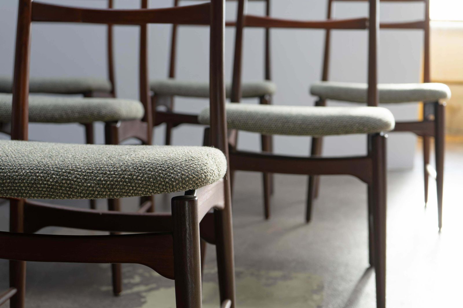 Set Of Twelve Mid Century Teak Dining Chairs By Wilkhahn Germany, 1958 photo buy