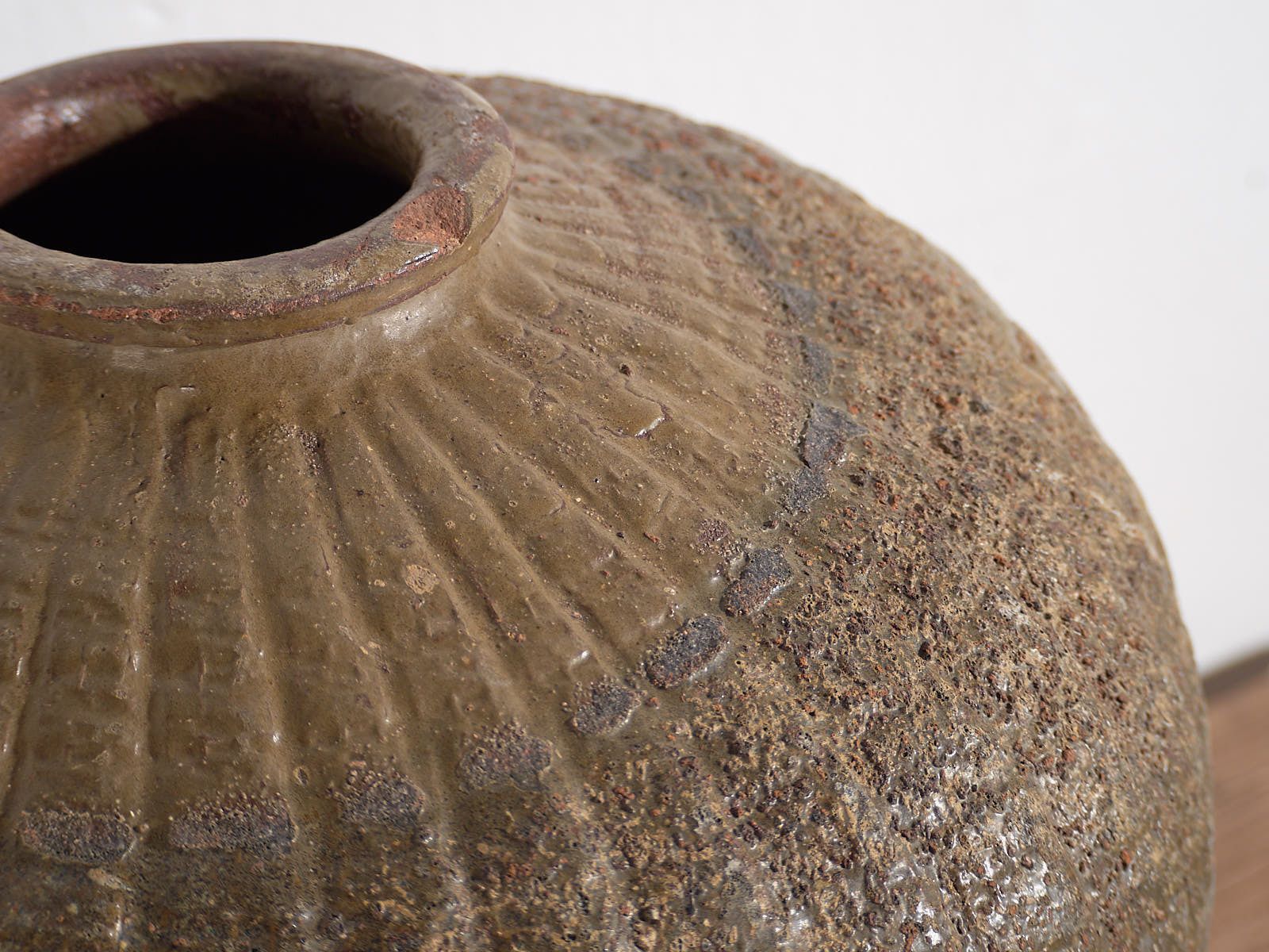 Antique Wabi Sabi Style Ceramic Vase (C.1900) #1 photo for sale