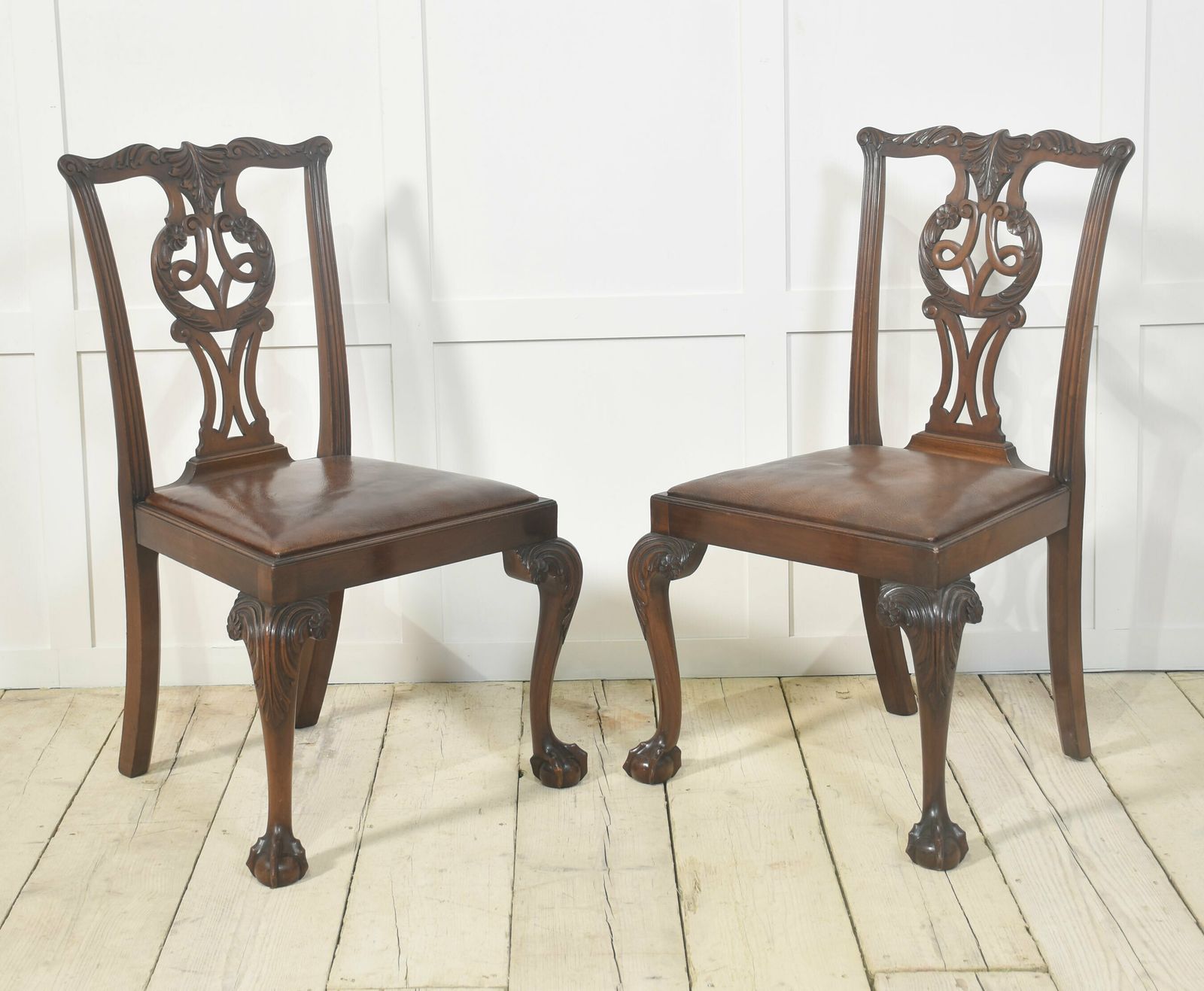 Set Of Eight Mahogany Dining Chairs In Chippendale Style photo Furniture