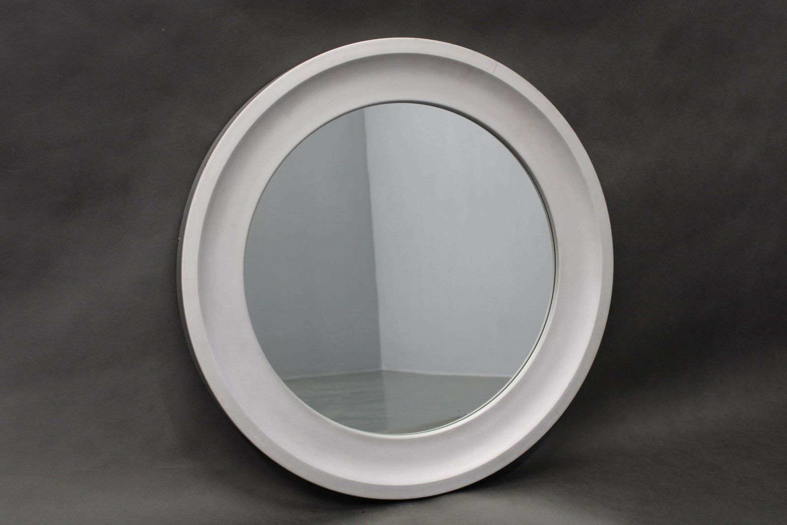 1970s Italian Round Aluminium Mirror photo for sale