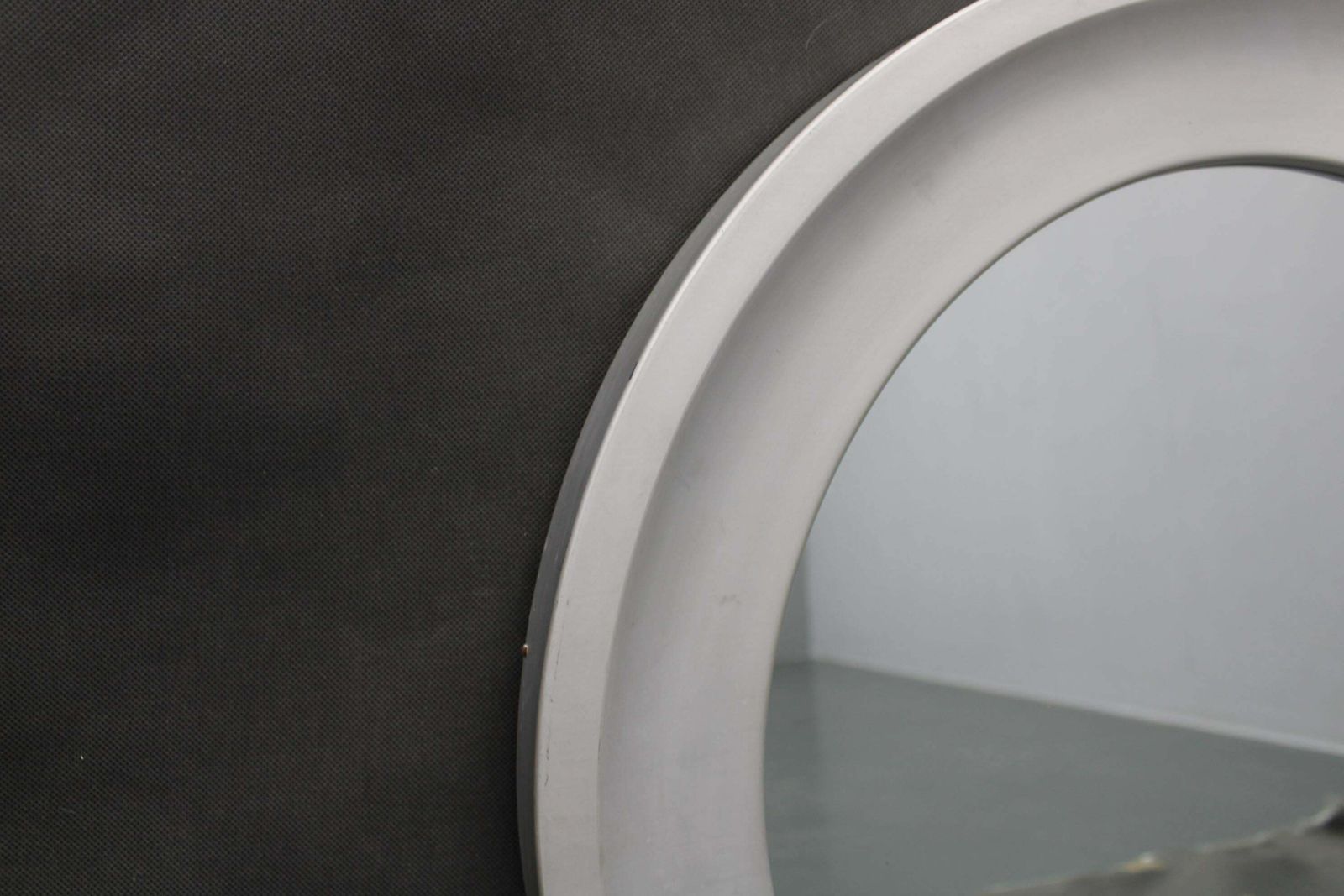 1970s Italian Round Aluminium Mirror photo Home Decor