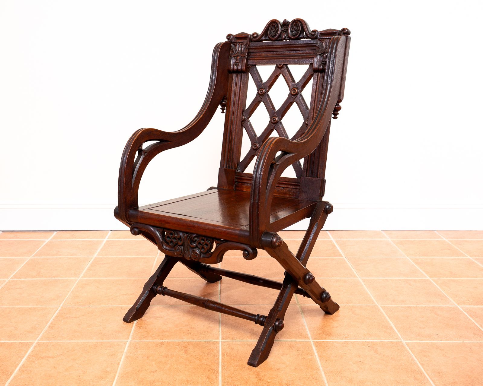 Glastonbury Chair 1830 Throne Chair Gothic Revival Hall Statement Chair Richard Bridgens Oak Baronial 19th Century V.Ictorian Armchair Ecclesiastical photo vinterior