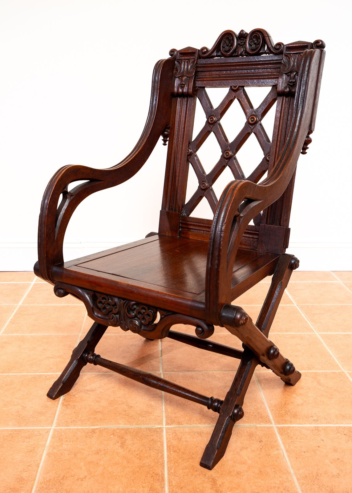 photo buy Glastonbury Chair 1830 Throne Chair Gothic Revival Hall Statement Chair Richard Bridgens Oak Baronial 19th Century V.Ictorian Armchair Ecclesiastical