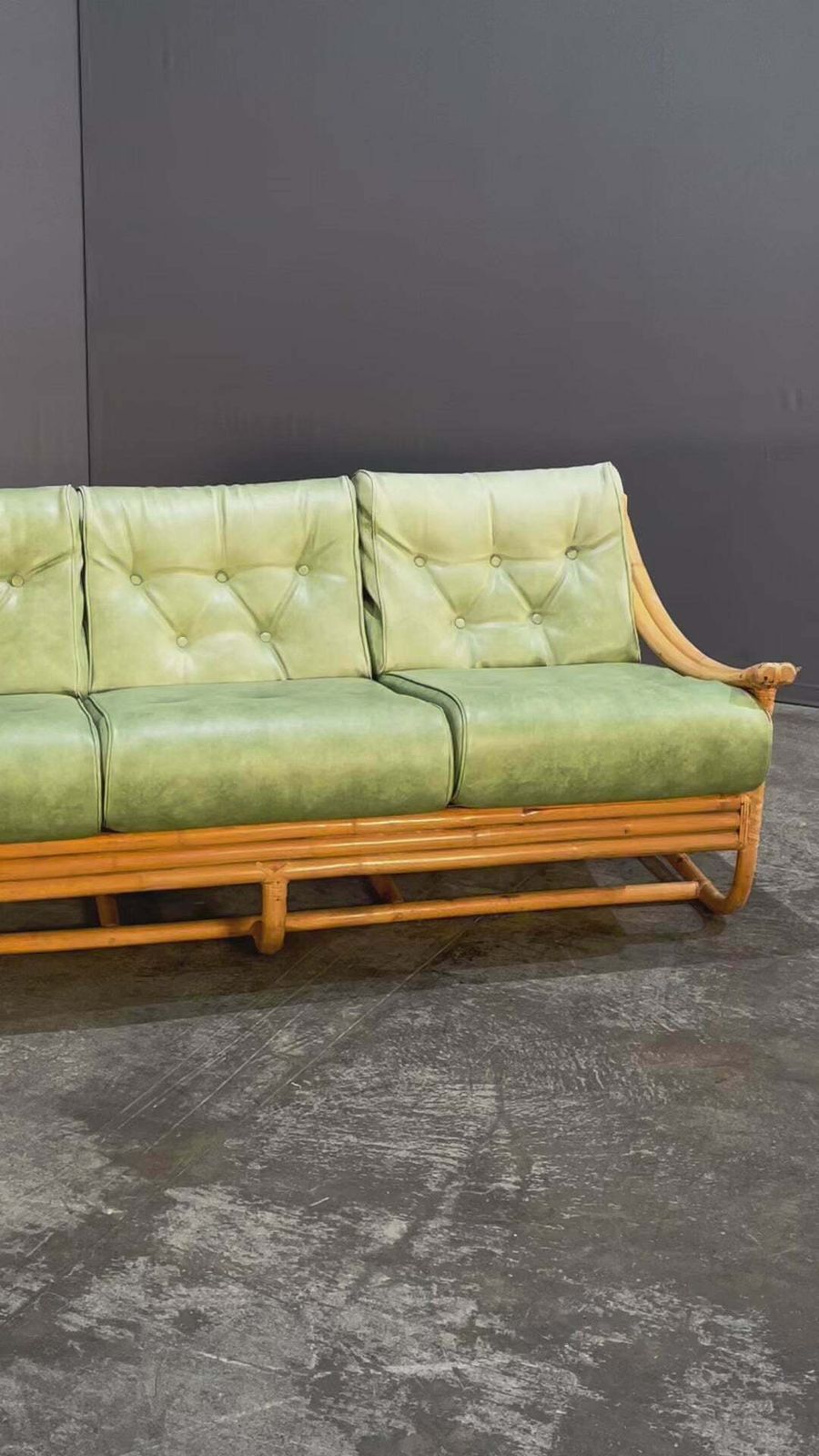 photo vinterior Mid Century Bamboo Sofa By Angraves Of Leicester
