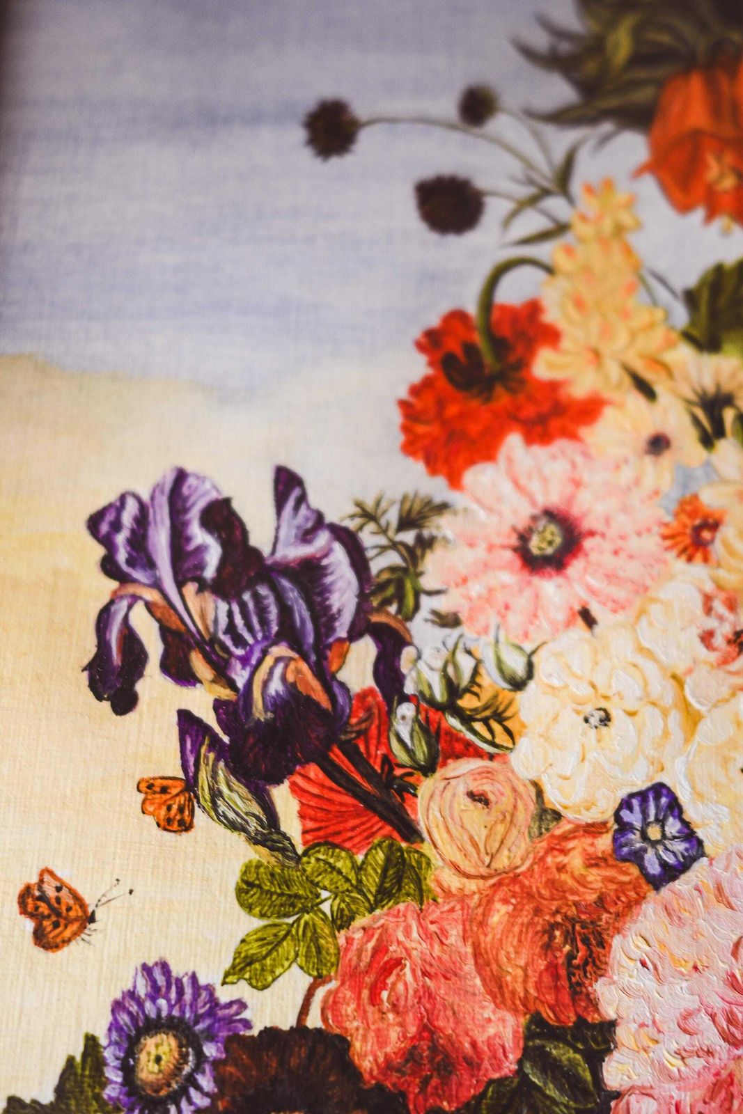 Naif Oil Painting   Colorful Bouquet Of Flowers   Jacquet Lecomte photo for sale