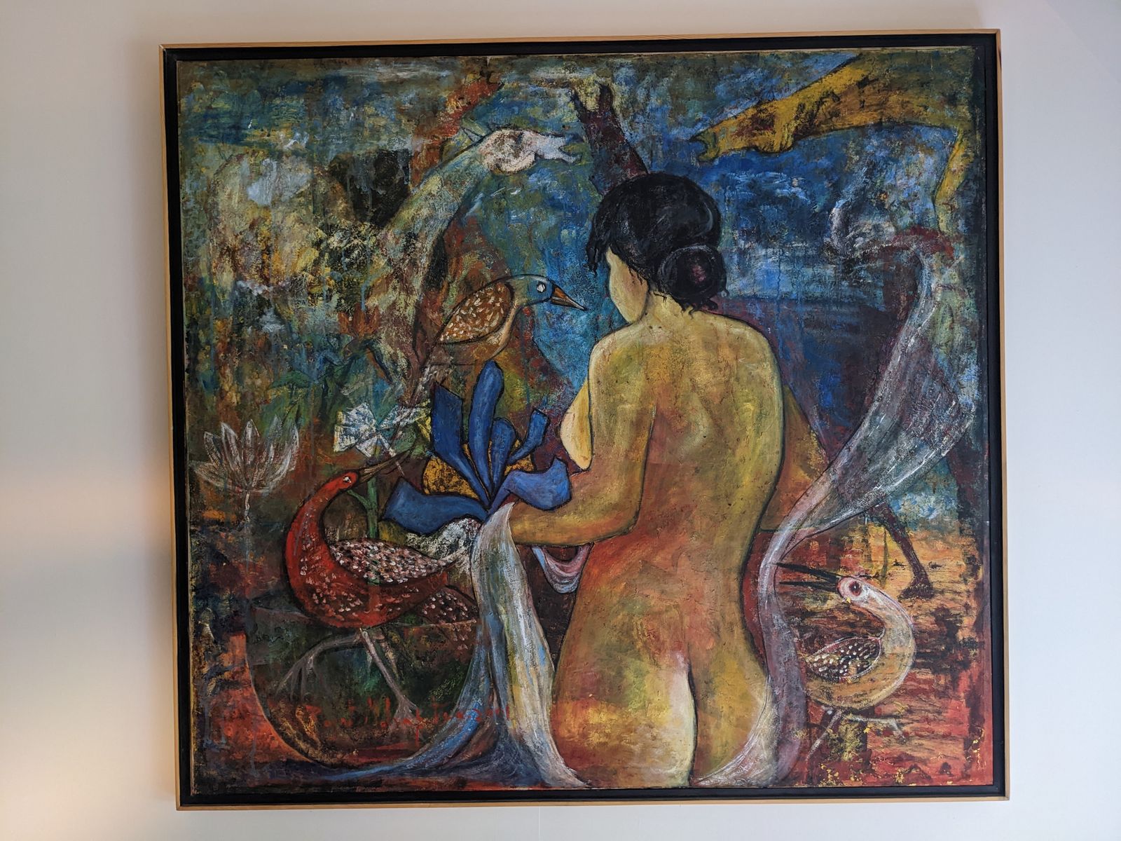 Large Original Woman Female Figure Painting On Canvas * Framed Ready To Hang photo furniture
