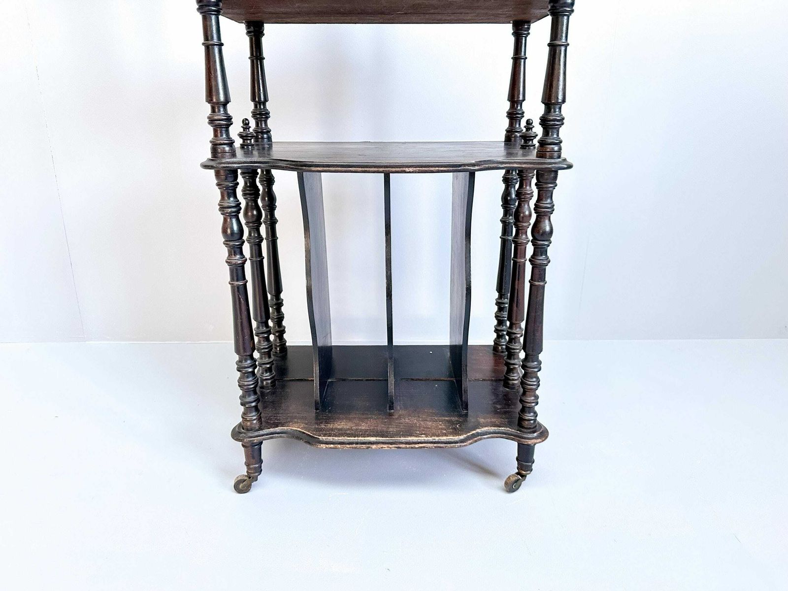 Vintage Wooden Etagere On Castors, Music Stand, Whatnot photo Furniture