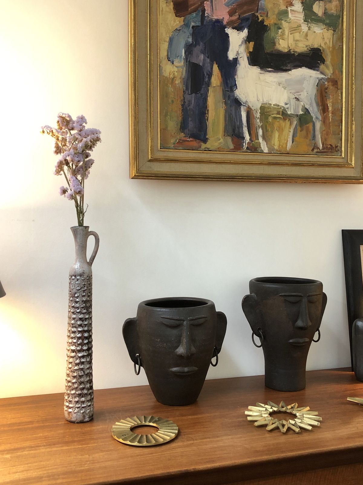 Decorative Elongated Ceramic Flower Vase By Jacques Pouchain (Circa 1950s) photo furniture