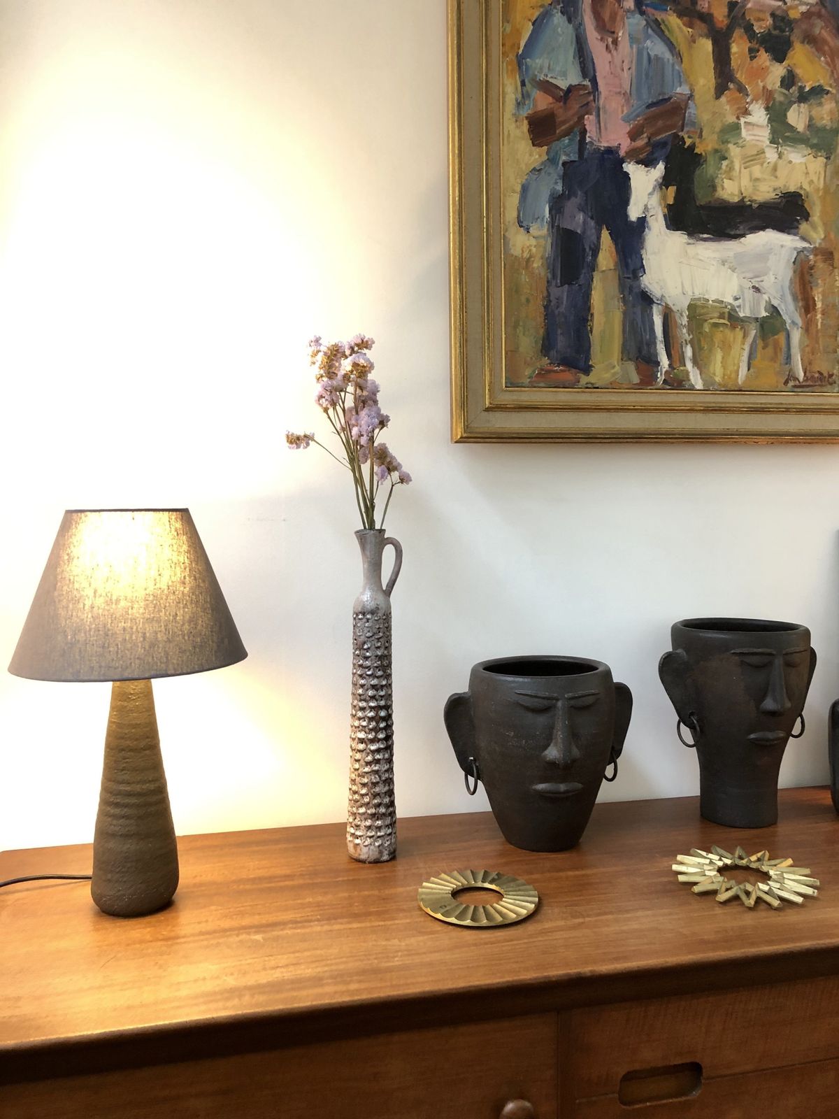 Decorative Elongated Ceramic Flower Vase By Jacques Pouchain (Circa 1950s) photo Home Decor