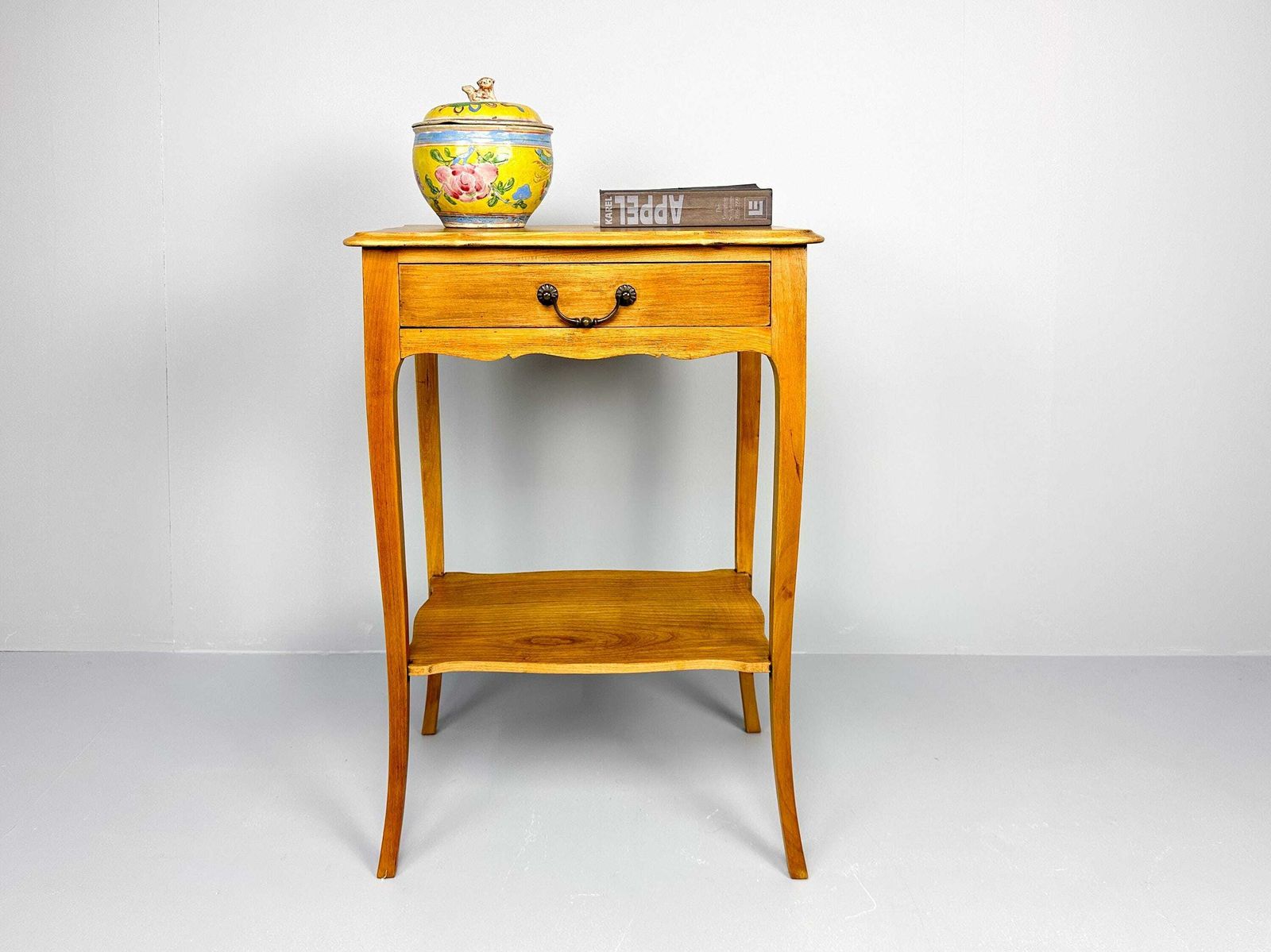 Vintage Wooden Side Table | Pedestal Plant Stand | Hall Or Accent Table photo furniture